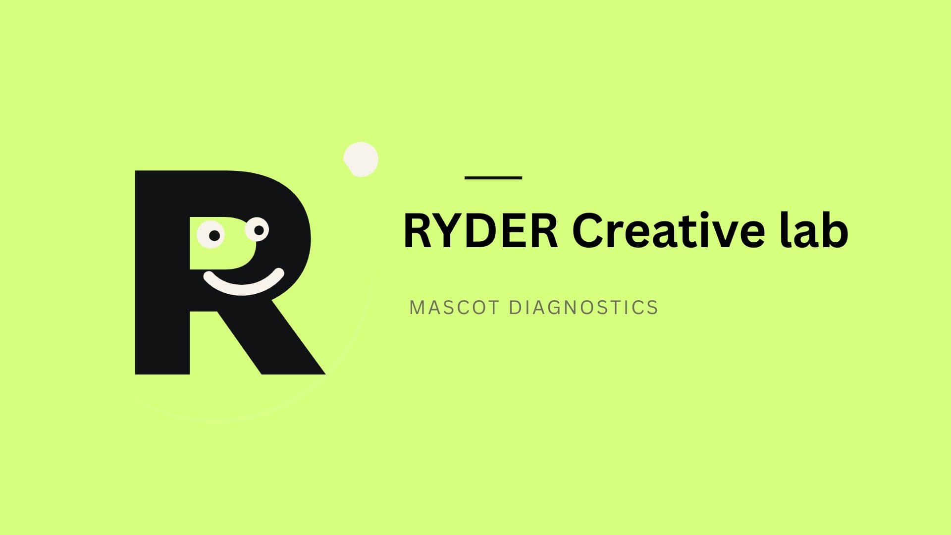 RYDER Creative Lab Mascot Diagnostics identity banner